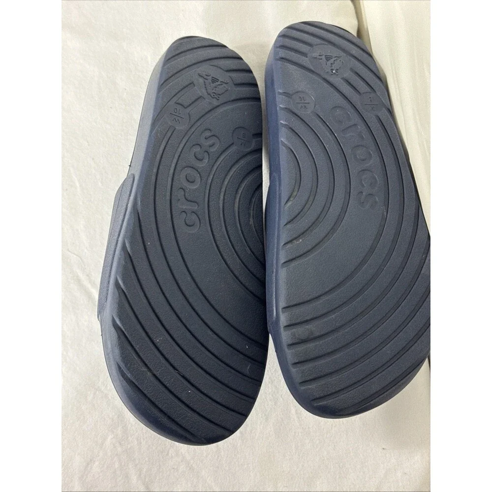 Crocs Adult Slides Summer Sandals Blue Men 8 Women 10 Comfort Beach Resort